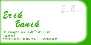 erik banik business card